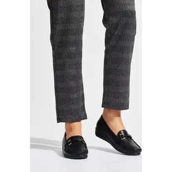 Dámské mokasíny Exkluzívní mokasíny černé dámské na platformě 36