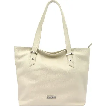 Kabelka Velká béžová kožená kabelka na rameno/do ruky MiaMore no. 58