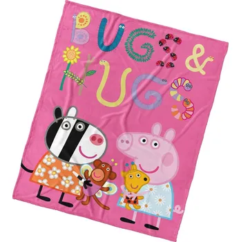 Dětská deka Prasátko Pepina a Zoe s Plyšáky 110x140 cm