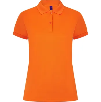 Dámské oblečení Henbury Dámská polokošile Coolplus s pleteným límcem Barva: oranžová výrazná, Velikost: XS W476