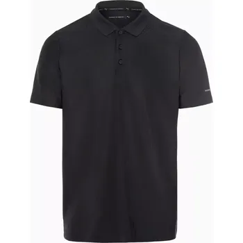 Pánské tričko PORSCHE DESIGN Hexagon Polo Shirt Polokošile tričko s límečkem a knoflíčky se šestihranným vzorem černá (Stylové polo tričko v ikonickém šestiúhelníkovém vzhledu. Běžný střih.)