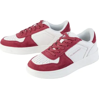 Dámské tenisky esmara® Dámská kožená volnočasová obuv (bílá/červená, 37)