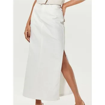 Oblečení a móda Sinsay - Džínová midi sukně - krémová - 661DB-01J - 661DB-01J-32