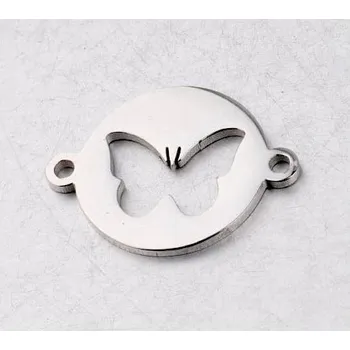 Přívěsek Přívěsek z nerezové oceli se dvěma očky - motýl 19,7x15 mm, ocel 304