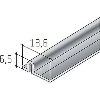 Stavební profil S50 dolní profil stíbrný elox délka 2 m