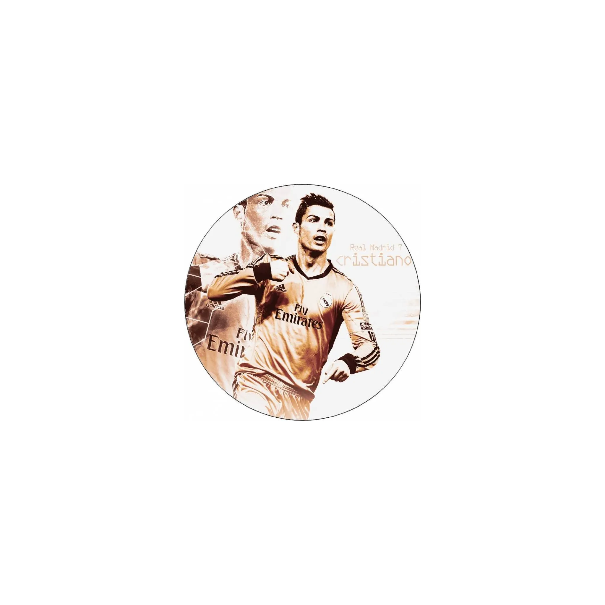 Fotografie 1 - Jedlá dekorace na dort Jedlý papír na dort kulatý 19,5 cm Cristiano Ronaldo v pohybu