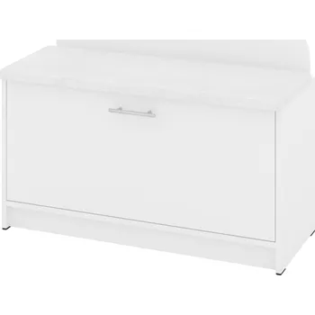 Botník VOMAKS Botník B-01 se sedákem Barva: bílá, Materiál: koženka - bílá