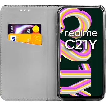 Pouzdro na mobilní telefon Flipové pouzdro Hello Case pro realme C21Y černé