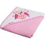 Akuku Osuška dětská 80x80 cm - růžová se sovou