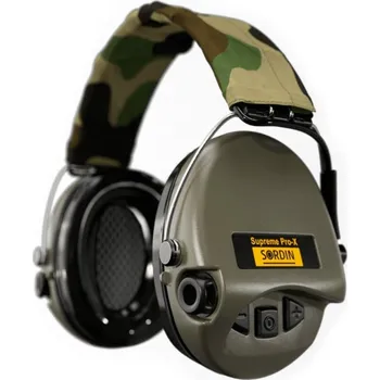 Chránič sluchu SORDIN střelecká sluchátka SUPREME PRO-X - Zelené, Camo pásek
