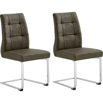 Jídelní židle byLIVING konzolová židle Marlen-XXL-XXL sada 2 kusů, kov chrom, vintage tkanina tmavě hnědá, nosnost do 150 kg |