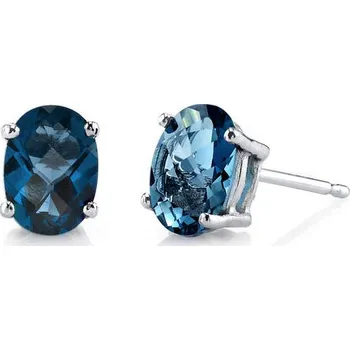 Náušnice Oválné topazy ve zlatých náušnicích Qati