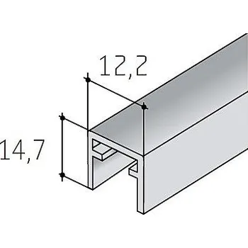 Stavební profil S50 horní profil stříbrný elox - délka 6 m
