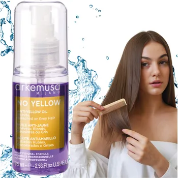 Vlasová regenerace Olej na vlasy pro barvené a šedivé vlasy Arkemusa No Yellow Anti-Yellow 75 ml