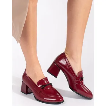 Dámské polobotky Goodin Módní polobotky bordové dámské na širokém podpatku 39