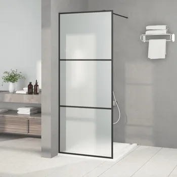 vidaXL Sprchová zástěna walk-in 80 x 195 cm mléčné ESG sklo [152110] Barva: Černá