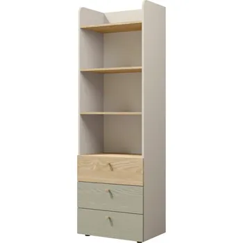 Knihovna Nábytek PEGAS s.r.o. Knihovna Yuva R5 béžová/dub/eukalyptus