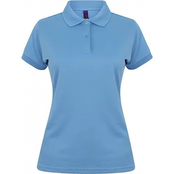 Dámské tričko Henbury Dámská polokošile Coolplus s pleteným límcem Barva: modrá carolina, Velikost: XL W476
