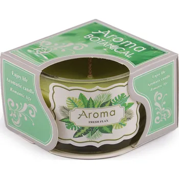 Svíčka Vonná svíčka ve skle 80 g, barva 5 (Fresh flax) zelená sv.