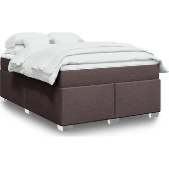 Ložnice vidaXL Box spring postel s matrací 140x200 cm textil [3285137] Barva: tmavě hnědá