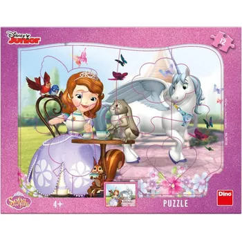 Puzzle Dino Puzzle deskové 12 dílků Sofie První na čaji 31x23cm skládačka