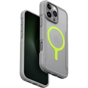 Pouzdro na mobilní telefon UNIQ Combat Active MagClick charging ochranný kryt na iPhone 16 Pro Max Stone grey
