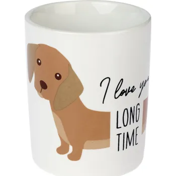TIAKI keramický hrnek "I Love You Long Time" Ø 9 x V 10 cm pro psy