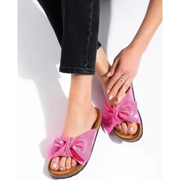 Dámské žabky Jedinečné růžové dámské nazouváky bez podpatku 37