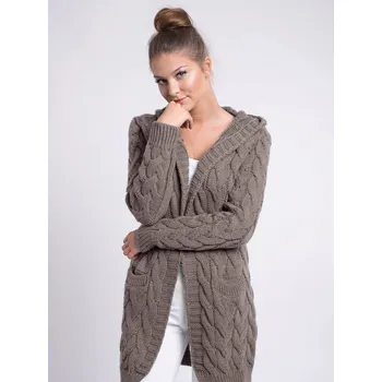 Dámské oblečení Nádherný pletený kardigan GLORIA hnědý