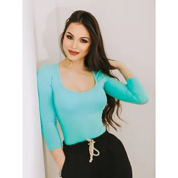 Dámské triko s výstřihem HELA VS-DT1906 tyrkysová