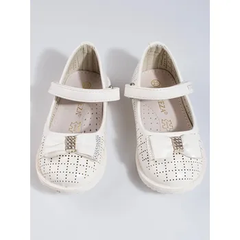 Dívčí baleríny Vinceza Trendy bílé dětské baleríny bez podpatku 21