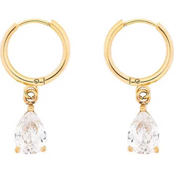 Náušnice franco bene Visací náušnice s kamínky - pozlacené | 1076