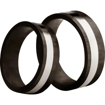 Prsten SWEPOL Pánský karbonový prsten s titanem, šíře 6 mm - velikost 62 - TC8-6-62