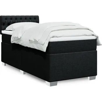 Postel vidaXL Box spring postel s matrací 90x190 cm textil [3285750] Barva: Černá