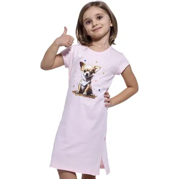 Chlapecké oblečení Dívčí noční košile Cornette 112 pejsek růžová Velikost: 134-140