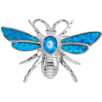 Brož Bealio BEALIO Stříbrná brož VČELA modrý opál 03-12569-3372