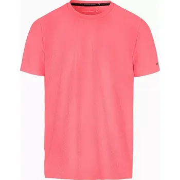 Pánské tričko PORSCHE DESIGN Hexagon T-shirt Tričko volnočasové sportovní s kulatým výstřihem logem a šestihranným vzorem oranžově korálová (Stylové tričko v ikonickém šestiúhelníkovém vzhledu s bočním rozparkem. Běžný střih.)