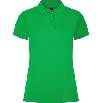 Dámské tričko Henbury Dámská polokošile Coolplus s pleteným límcem Barva: zelená výrazná, Velikost: XS W476