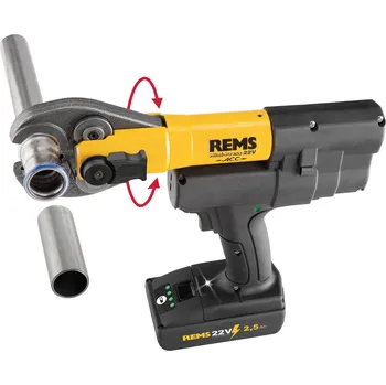 Dílenský lis Rems Mini-Press 22V ACC Li-lon Basic Pack, 1x2,5Ah aku + 3x čeľuste U16+20+25, 578085