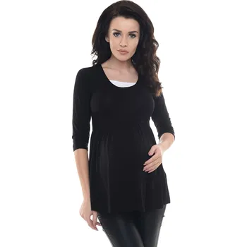 Elegantní těhotenské tričko Freya černé Velikost: M