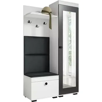 Předsíňová stěna Předsíňová stěna Duo, pravá, bílá/+police