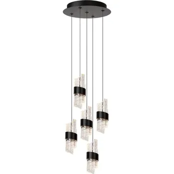 Lucide KLIGANDE - Závěsné svítidlo - Ø 30 cm - LED - stmívatelné - 5x8W 2700K - Černá