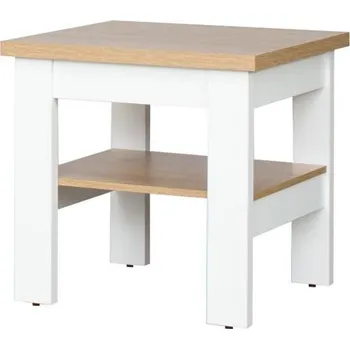 Konferenční stolek Konferenční stůl S37 BI/DSC v kombinací bílé a dubu DSC, 60 x V. 66 x 60 cm