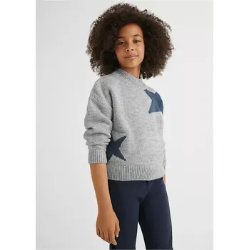 Dívčí svetr Dívčí svetr s hvězdami Mayoral 7374-32 Šedý velikost 140