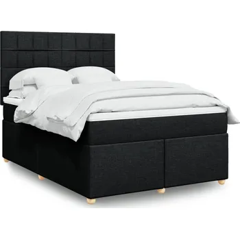 Postel vidaXL Box spring postel s matrací 140x200 cm textil [3293604] Barva: Černá