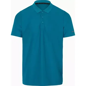 Pánské tričko PORSCHE DESIGN Hexagon Polo Shirt Polokošile tričko s límečkem a knoflíčky se šestihranným vzorem modrá (Stylové polo tričko v ikonickém šestiúhelníkovém vzhledu. Běžný střih.)