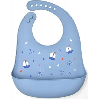 Bryndák Silikonový bryndák pro děti s kapsou, voděodolný, Čtyři sloni