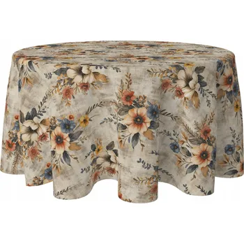 ubrus UBRUS KULATÝ NA STŮL DEKORAČNÍ 140 CM SKVRNÁM ODOLNÝ KRUH VZOR 390