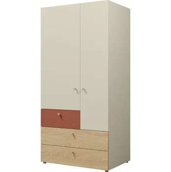 Dětská skříň Nábytek PEGAS s.r.o. Skříň Yuva R2 béžová/dub/korál