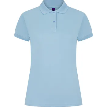 Dámské tričko Henbury Dámská polokošile Coolplus s pleteným límcem Barva: modrá světlá, Velikost: S W476